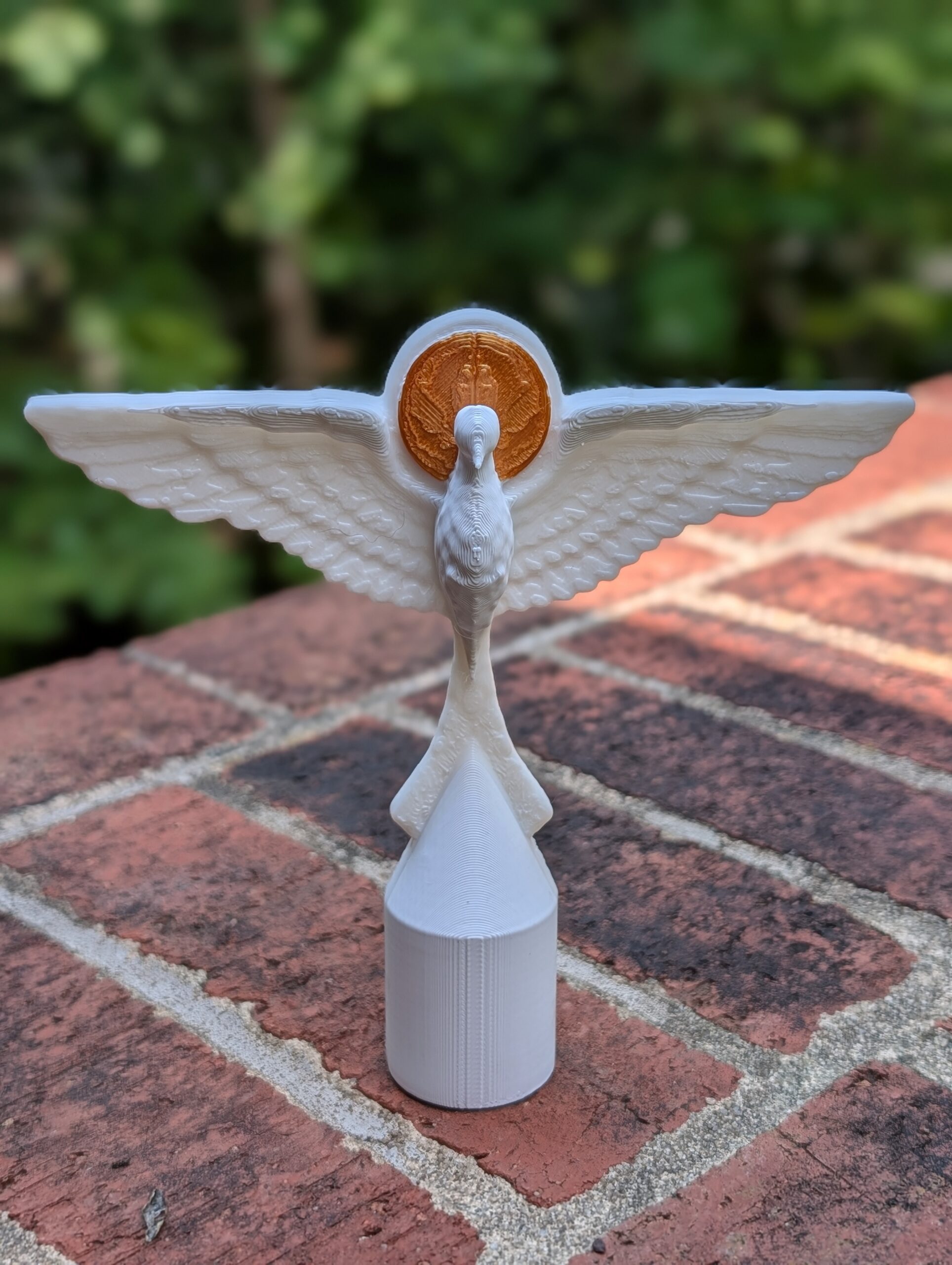 Legion of Mary banner pole finial with gold halo